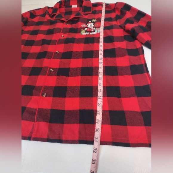 Disney Mickey Mouse Men's  Red/Black Plaid Holiday Pajama Set Size (XL) - Picture 6 of 16